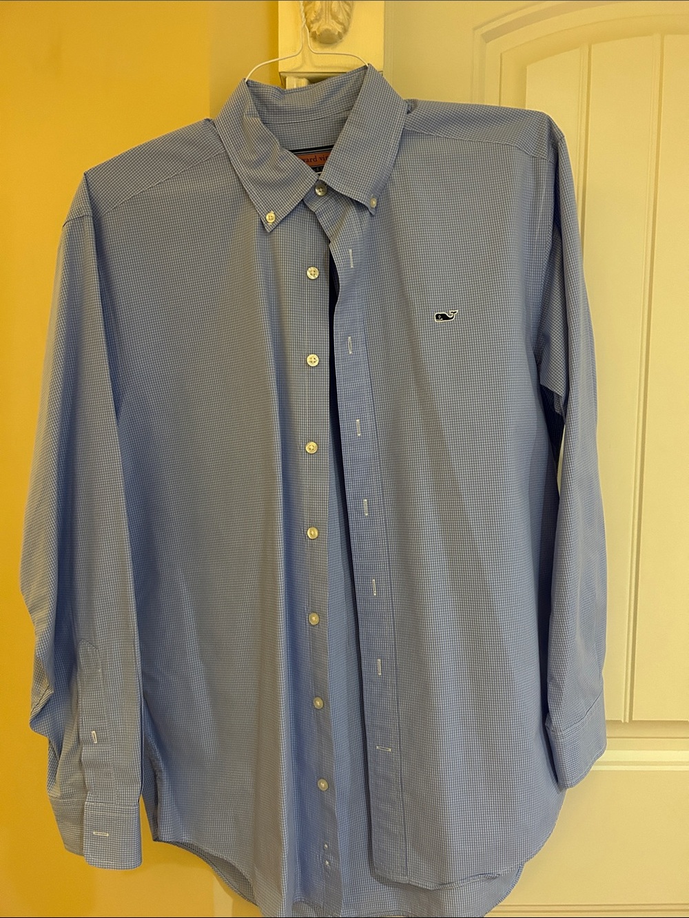 Vineyard Vines Light Blue Micro-Check Button-Down Shirt